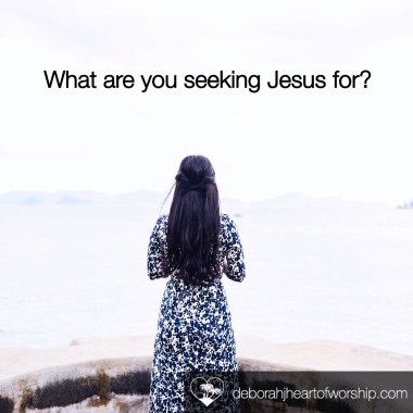 What are you seeking Jesus for